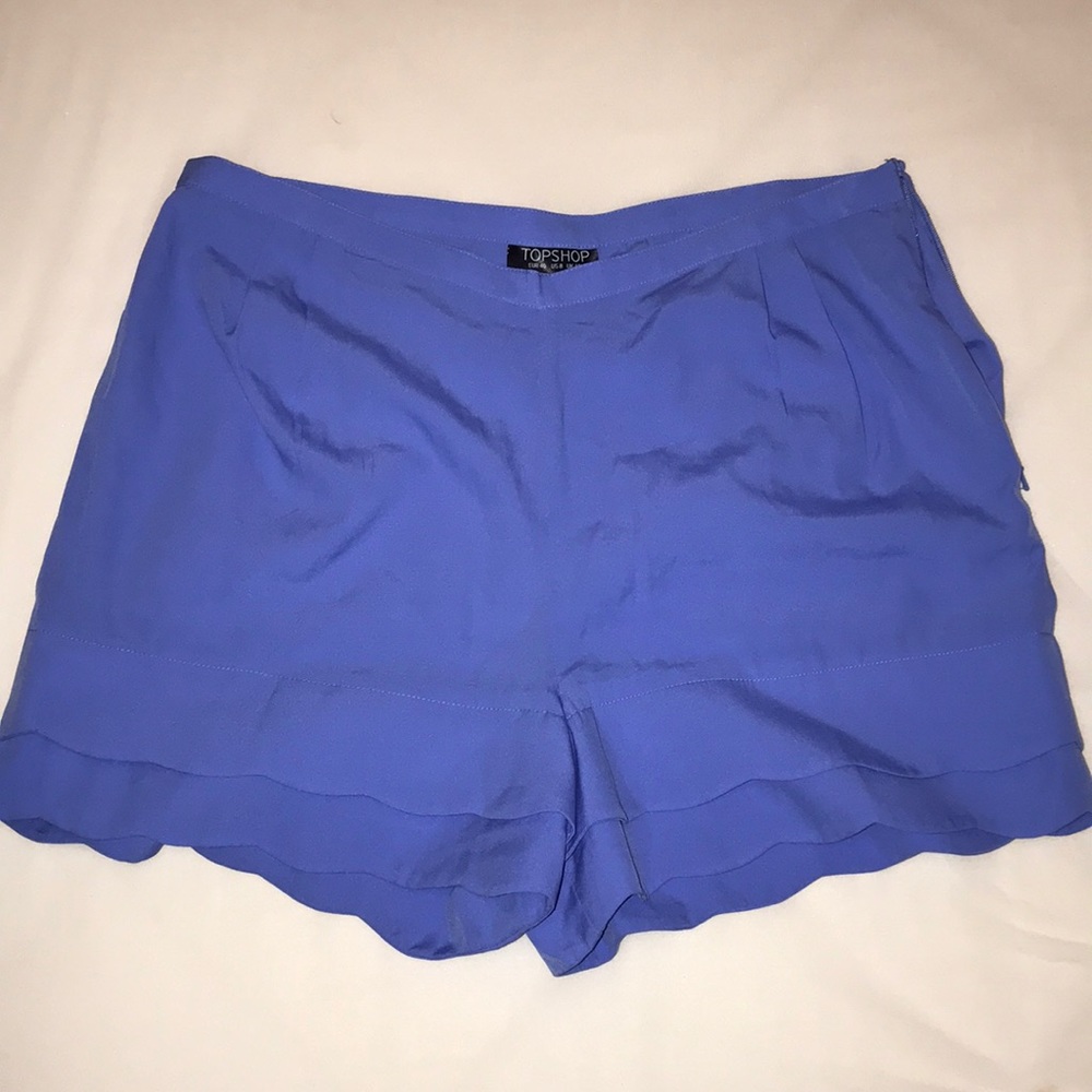 Zara blue scalloped shorts